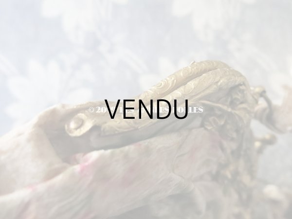 画像8: 19世紀 アンティーク  シルク製 ピンクの花模様のオモニエール  (8)