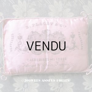 画像: 19世紀末 アンティーク  シルク製 クッション レース＆カシミア店 - E.PLACET1&Cie.  LYON -