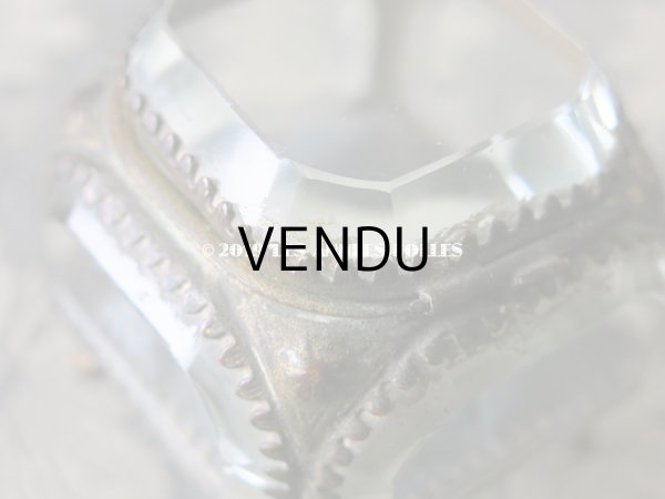 画像11: アンティーク 小さなジュエリーボックス グレイッシュブルーのシルク製クッション (11)