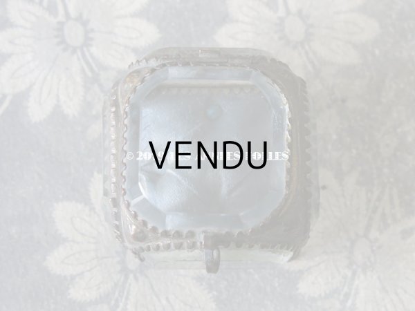 画像3: アンティーク 小さなジュエリーボックス グレイッシュブルーのシルク製クッション (3)