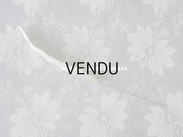 画像5: アンティーク パールのフェザー型 ハットピン エパングル  (5)