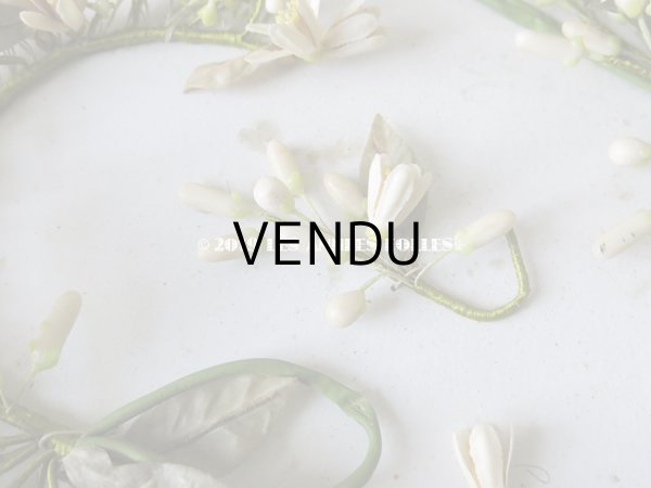 画像10: 未使用 アンティーク 台紙付 ワックスフラワーのヘッドリース ウェディング 結婚式 ティアラ (10)