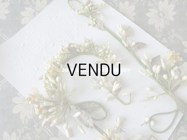 画像3: 未使用 アンティーク 台紙付 ワックスフラワーのヘッドリース ウェディング 結婚式 ティアラ (3)