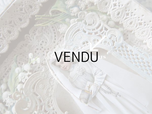 画像10: アンティーク  箱入り初聖体の立体カニヴェ コミュ二オンの少女  (10)