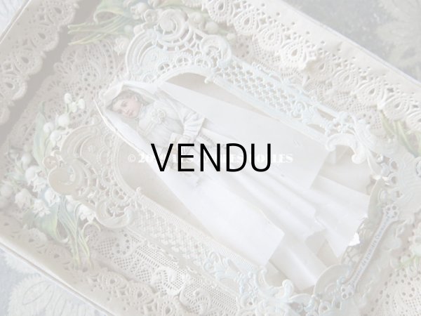 画像8: アンティーク  箱入り初聖体の立体カニヴェ コミュ二オンの少女  (8)