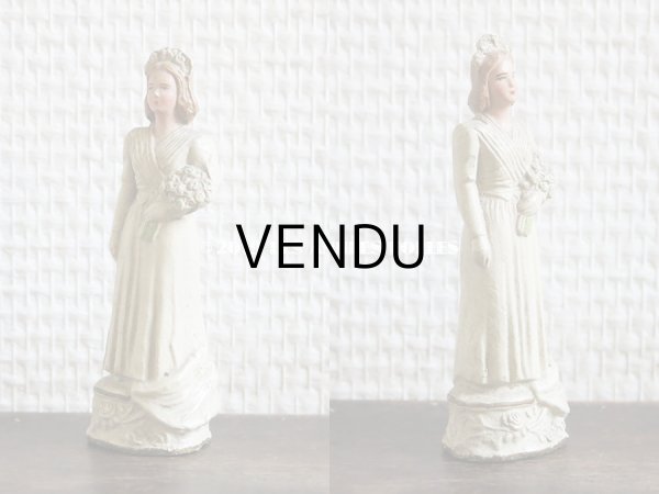画像2: アンティーク 花嫁の石膏人形 ウェディング (2)