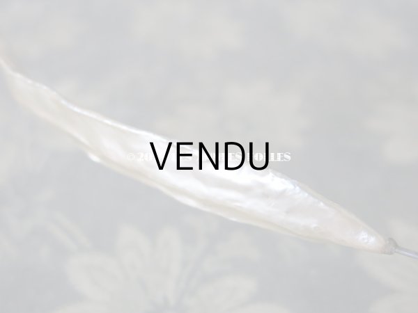 画像3: アンティーク パールのフェザー型 ハットピン エパングル  (3)