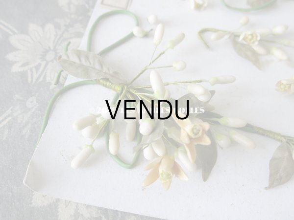 画像13: 未使用 アンティーク 台紙付 ワックスフラワーのヘッドリース ウェディング 結婚式 ティアラ (13)