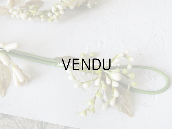 画像15: 未使用 アンティーク 台紙付 ワックスフラワーのヘッドリース ウェディング 結婚式 ティアラ (15)