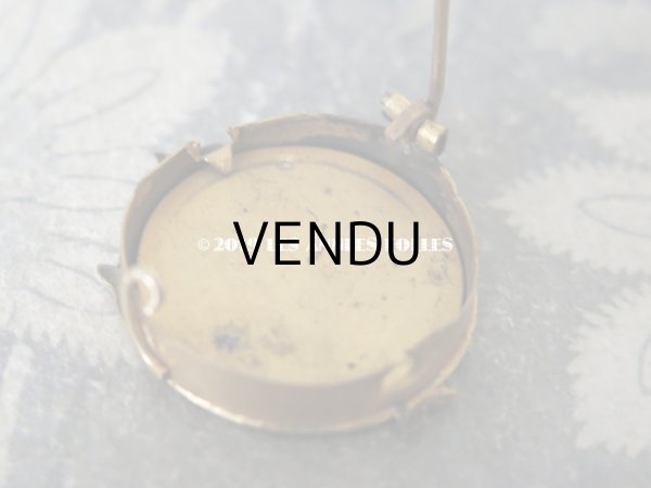 画像6: アンティーク 薔薇のフォトフレームのブローチ ゴールドプレート 刻印入り (6)