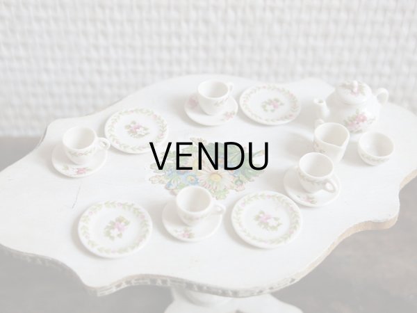 画像11: アンティーク  ミニョネット用　家具＆ティーセットのセット (11)