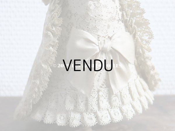 画像6: 1900年代 アンティーク ドール用 ハット エクリュのレース＆リボン (6)