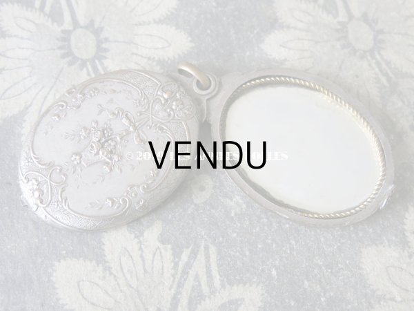 画像7: アンティーク シャトレーヌ用 ミラー リボンが結ばれた薔薇の花かご (7)