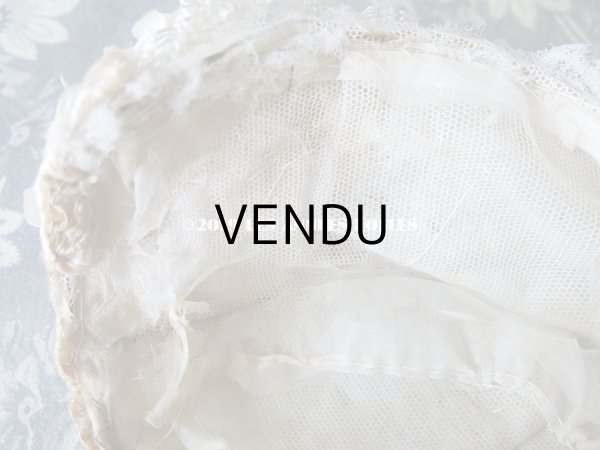 画像15: アンティーク デイジーの布花付 ドールハット (15)