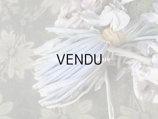 画像10: アンティーク 薄紫色の布花 大きなブーケ (10)