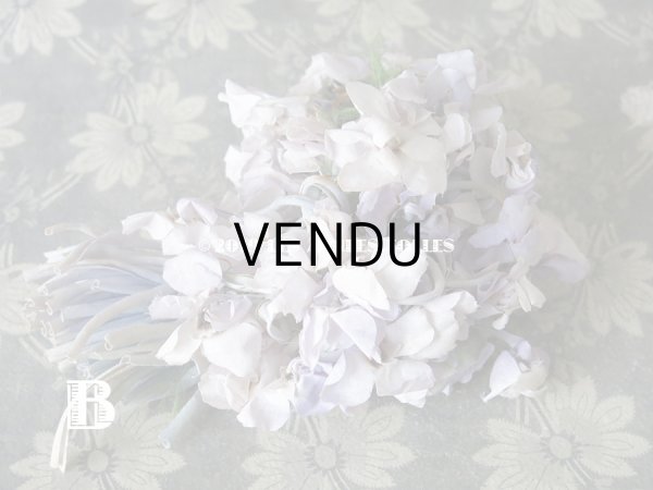 画像7: アンティーク 薄紫色の布花 大きなブーケ (7)