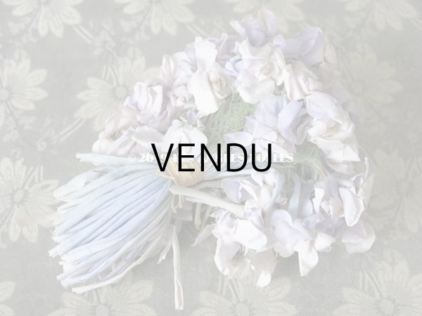画像9: アンティーク 薄紫色の布花 大きなブーケ (9)