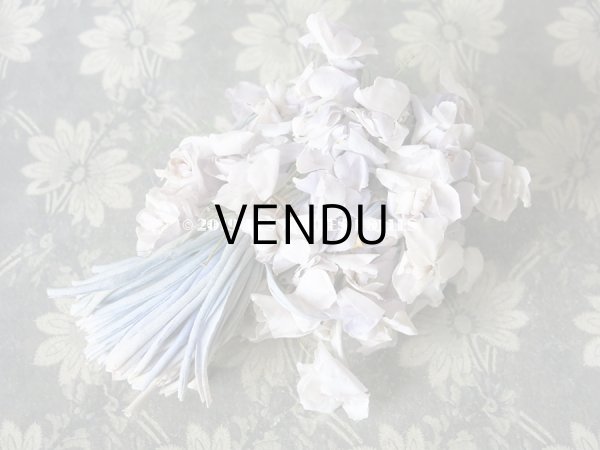 画像6: アンティーク 薄紫色の布花 大きなブーケ (6)