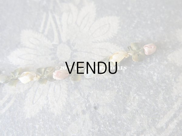 画像6: 1900年代 アンティーク シルク製 ロココトリム 3色の薔薇 ロココリボン 15cm (6)