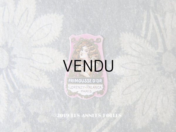 画像1: アンティーク 薔薇の小さなパフュームラベル FRIMOUSSE D'OR - LORENZY-PALANCA - (1)