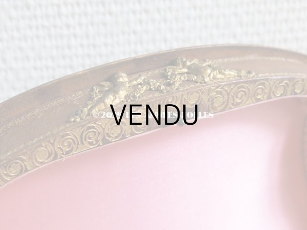 画像8: アンティーク 本革製 大きなジュエリーケース 天使と花のガーランド & ロカイユ装飾のオルモル (8)