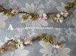 画像6: 19世紀末 アンティーク シルク製 ロココトリム 2色のスモーキーピンクの薔薇 ロココリボン 33cm (6)