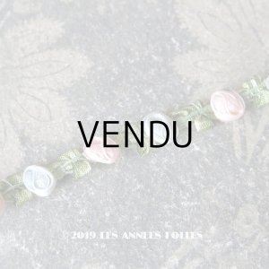 画像: 1930年代 アンティーク シルク製 ロココトリム 2色の薔薇 パウダーピンク＆パウダーブルー ロココリボン 