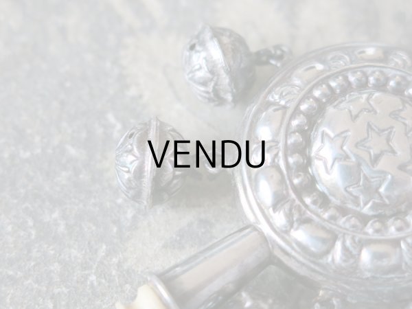 画像6: 19世紀 ナポレオン3世時代 アンティーク ラトル 星柄 シルバー＆ボーン製 (6)