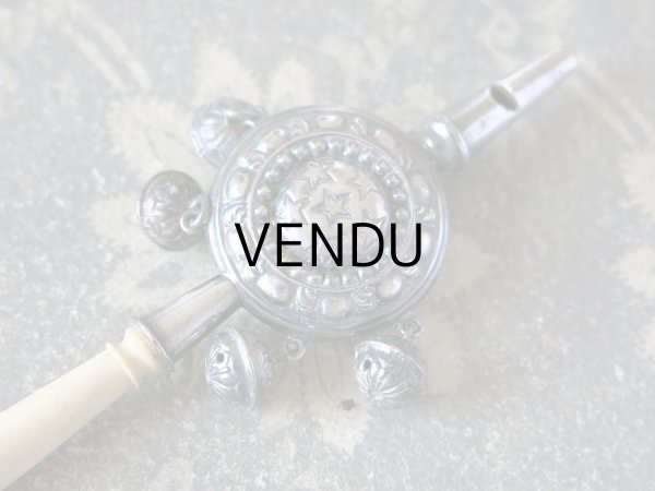 画像8: 19世紀 ナポレオン3世時代 アンティーク ラトル 星柄 シルバー＆ボーン製 (8)