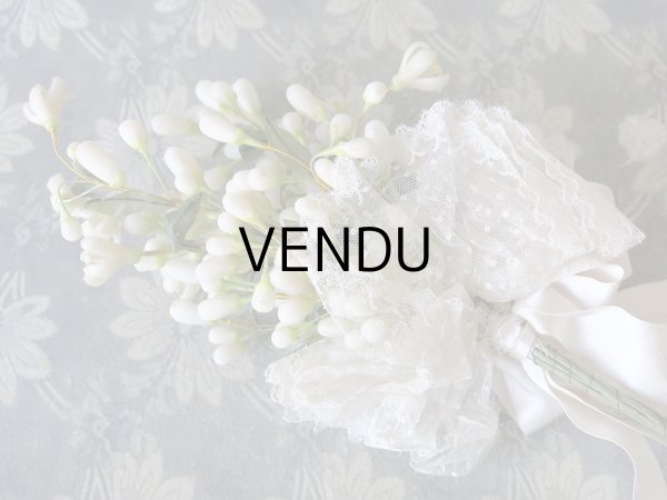 画像4: 1900年代 アンティーク ワックスフラワーのブーケ & ヘッドドレスのセット　ウェディングブーケ 　結婚式 ティアラ (4)