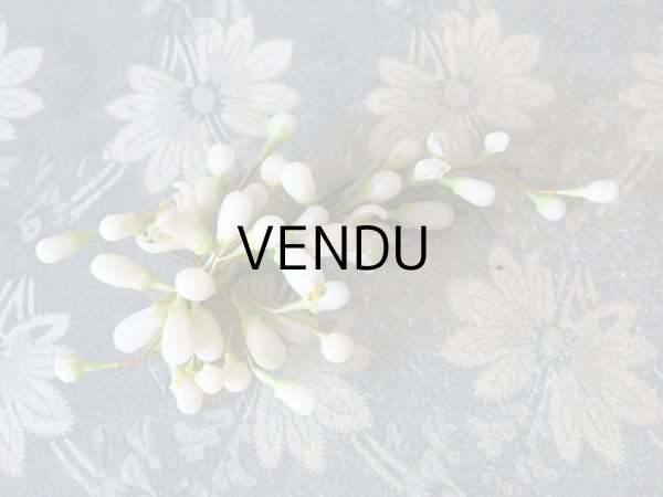 画像17: 1900年代 アンティーク ワックスフラワーのブーケ & ヘッドドレスのセット　ウェディングブーケ 　結婚式 ティアラ (17)