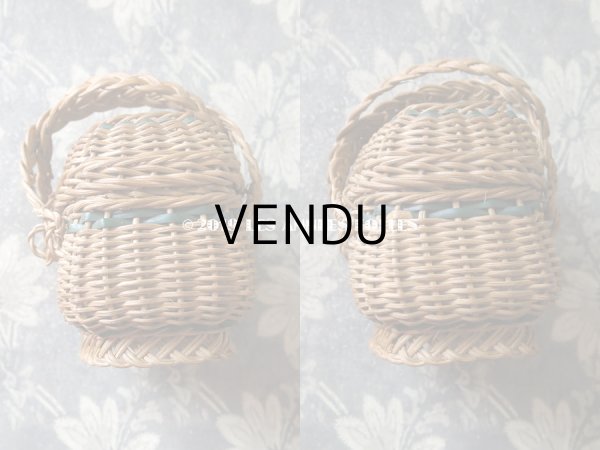 画像4: アンティーク ドール用 パニエ グリーンのライン入り (4)