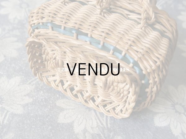 画像5: アンティーク ドール用 パニエ グリーンのライン入り (5)