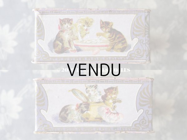 画像6: 1898年 アンティーク 猫のソープボックス LE PETIT CHAT - C.FERRIER & CIE. MARSEILLE - (6)