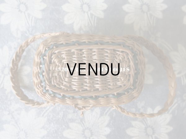 画像6: アンティーク ドール用 パニエ グリーンのライン入り (6)