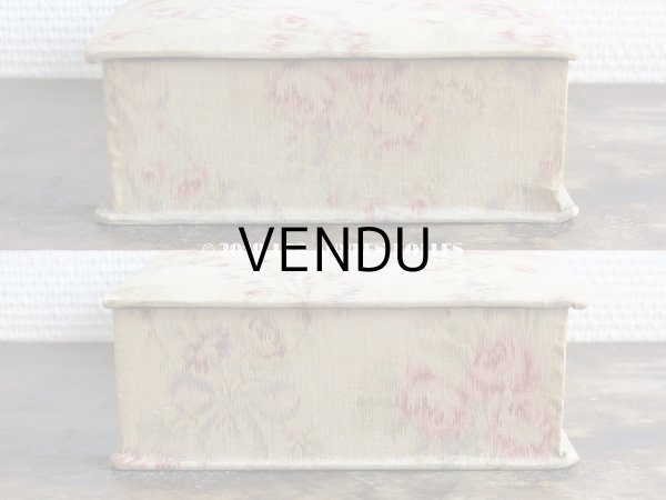 画像7: 1900年代 アンティーク 薄紫色のリボン & 薔薇のガーランド  カルトナージュボックス (7)