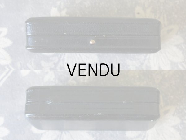 画像7: アンティーク 本革製 ジュエリーボックス ブラック (7)