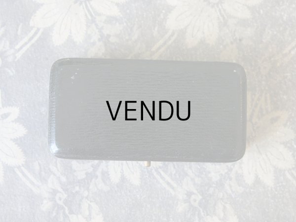 画像6: アンティーク 本革製 ジュエリーボックス ブラック (6)