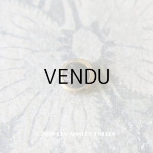 画像: アンティーク シルク＆メタルボタン ゴールド 極小 8mm  ダークブラウン 1ピース