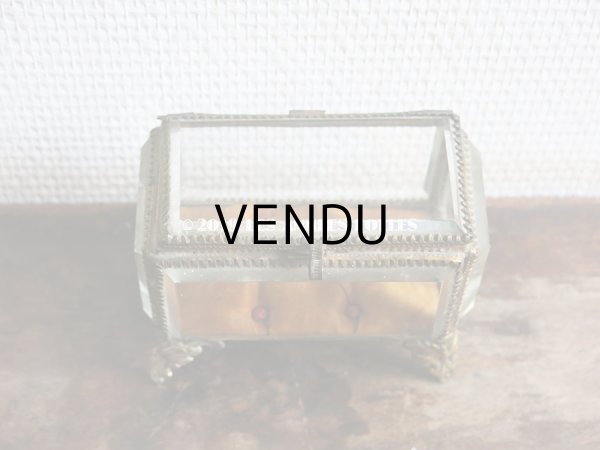 画像5: 19世紀 アンティーク ジュエリーボックス　ロカイユ装飾の脚 オレンジのシルクサテンのクッション (5)