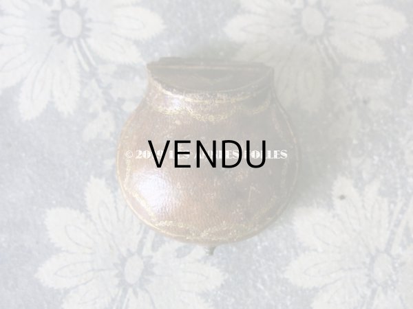 画像7: 19世紀 アンティーク 本革製 ジュエリーボックス 金彩入り ブラウン リングボックス (7)