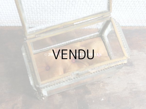 画像7: 19世紀 アンティーク ジュエリーボックス　ロカイユ装飾の脚 オレンジのシルクサテンのクッション (7)