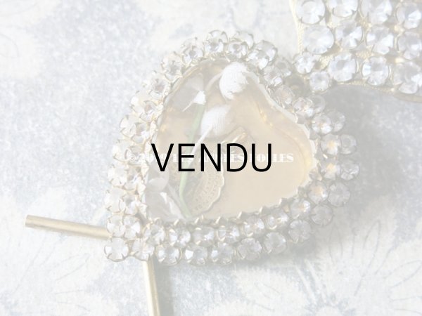 画像6: 19世紀 アンティーク ルリケール 聖母マリアのハート 鈴蘭の布花＆メダイユ (6)