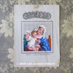 画像: 19世紀 アンティーク SAJOU クロスステッチの図案 聖母マリアと幼いキリスト  - MAISON SAJOU -