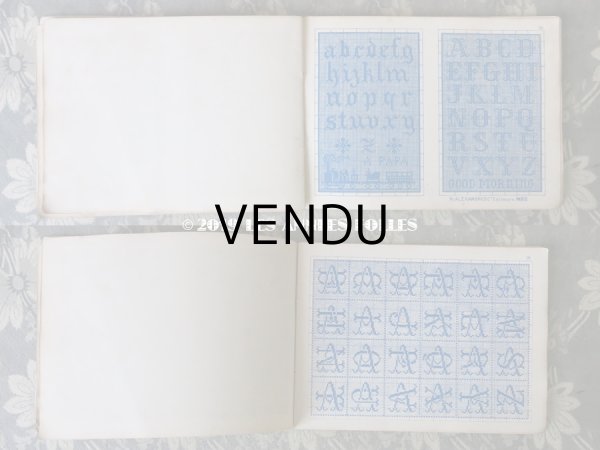 画像6: 19世紀末 アンティーク クロスステッチ & イニシャル モノグラムの刺繍図案帳 MANUELE DE MARQUES & BRODERIES N 98 - N.ALEXANDRE&CIE - (6)
