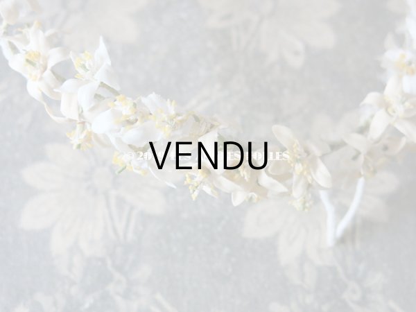 画像11: アンティーク オレンジの花のヘッドリース ワックスフラワー ウェディング 結婚式 ティアラ (11)