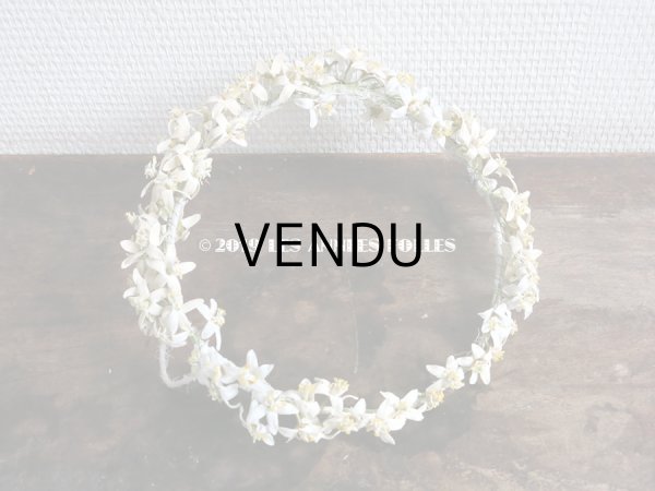 画像4: アンティーク オレンジの花のヘッドリース ワックスフラワー ウェディング 結婚式 ティアラ (4)