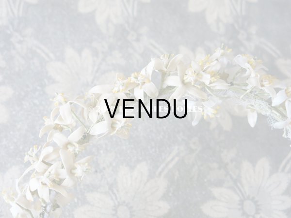 画像8: アンティーク オレンジの花のヘッドリース ワックスフラワー ウェディング 結婚式 ティアラ (8)