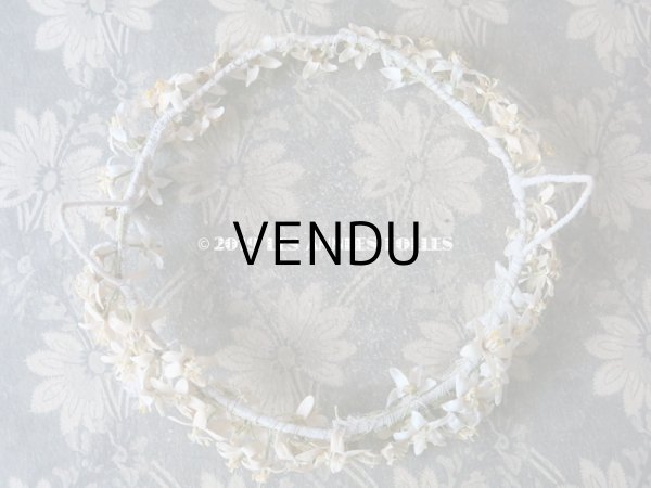 画像5: アンティーク オレンジの花のヘッドリース ワックスフラワー ウェディング 結婚式 ティアラ (5)