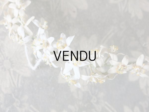 画像9: アンティーク オレンジの花のヘッドリース ワックスフラワー ウェディング 結婚式 ティアラ (9)